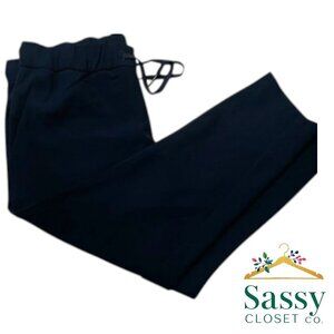 Athleisure Pants – Navy Cropped, Elastic Waist, Sz XL, Excellent